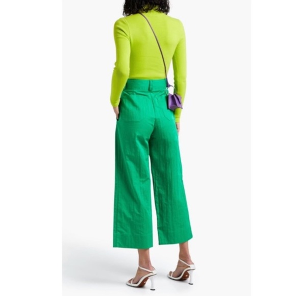 ALICE + OLIVIA Ciara mock neck Lime Green cropped Sweater size XS - Picture 2 of 8